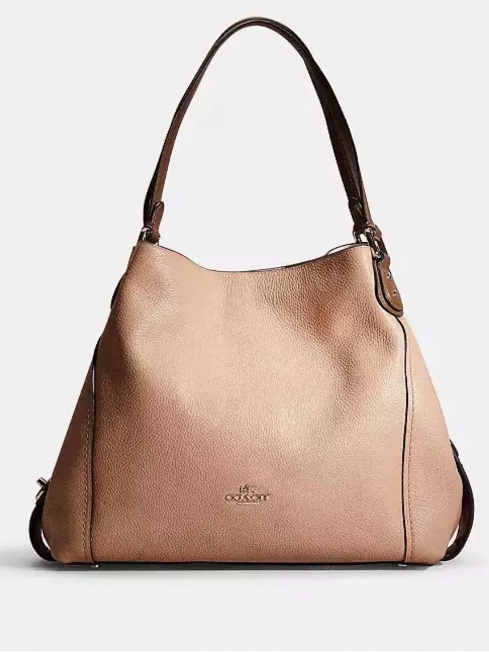 Coach Edie 31 Pebble Leather Shoulder Bag Style 57670 Beige